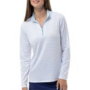 T \C fB[X Vc gbvX SanSoleil Women's Solshine Printed 1/4 Zip Long Sleeve Golf Top Morse Code White Artic