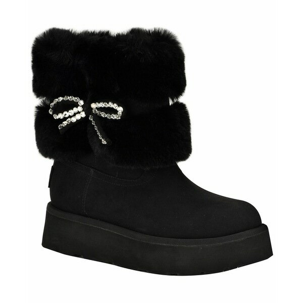 ゲス レディース ブーツ シューズ Women's Dowry Rhinestone Bow Winter Boots Black