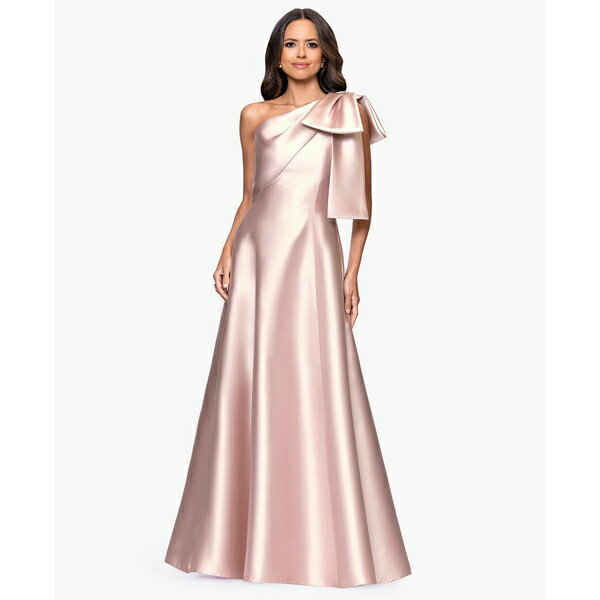 ベッツィ アンド アダム レディース ワンピース トップス Women's One Shoulder Ball Gown Blush