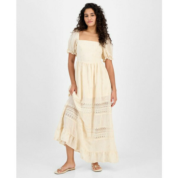 アンド ナウ ディス レディース ワンピース トップス Women's Square-Neck Embroidered Maxi Dress, P/..