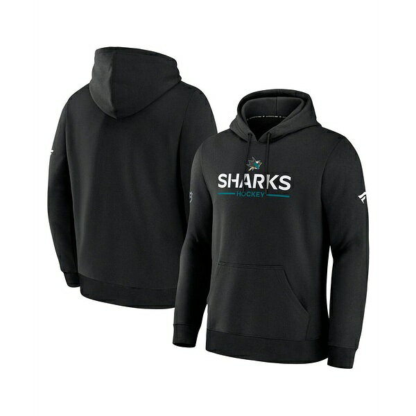 ファナティクス メンズ パーカー・スウェットシャツ アウター Men's Black San Jose Sharks Authentic Pro Primary Hoodie Black