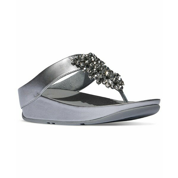 フィットフロップ レディース サンダル シューズ Women's Rumba Iridescent Beaded Toe-Post Sandals Silvereen
