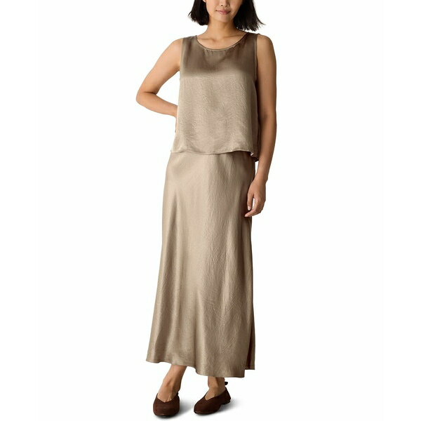 エイリーンフィッシャー レディース スカート ボトムス Women's Crinkle Textured Maxi Skirt, Regular..