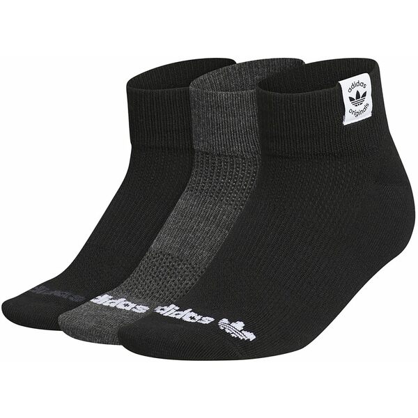 AfB_X fB[X C A_[EFA adidas Originals Union Low Cut Socks - 3 Pack Black/White/Charcoal