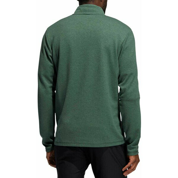 アディダス メンズ ジャケット＆ブルゾン アウター adidas Men's 3-Stripes Quarter Zip Golf Pullover Green Oxide