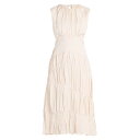 ジル・サンダー レディース ワンピース トップス Pleated Tiered Midi-Dress off white