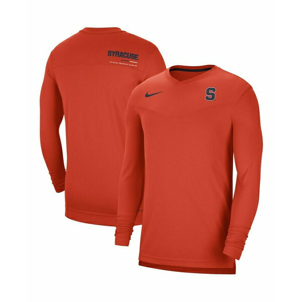 ʥ  T ȥåץ Men's Orange Syracuse Orange 2022 Coach Performance Long Sleeve V-Neck T-shirt Orange