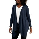 ジェイエムコレクション レディース ニット セーター アウター Women 039 s Textured Hem Cascade-Front Cardigan, Created for Macy 039 s Intrepid Blue