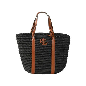 ラルフローレン LAUREN RALPH LAUREN レディース ハンドバッグ バッグ FAUX-STRAW LARGE GEORGIA TOTE Black