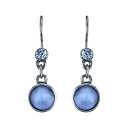 2028 fB[X sAXCO ANZT[ Pewter Tone Lt. Blue Moonstone Drop Earrings Blue