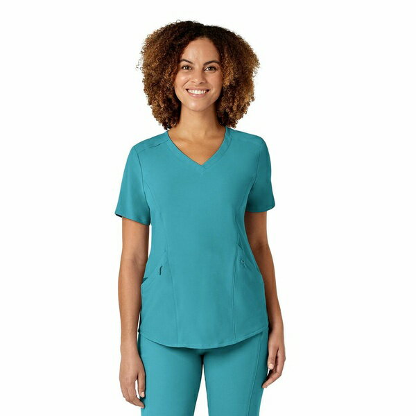 ウィンク レディース カットソー トップス Women's RENEW V-Neck Scrub Top Teal blue