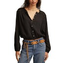 ラッキーブランド レディース カットソー トップス Women's Long Sleeve Pintuck Bubble Top Caviar|詳細画像