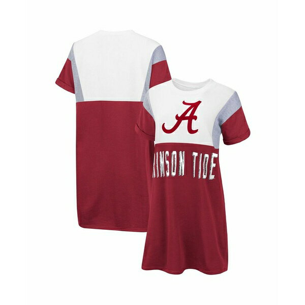 カールバンクス レディース ワンピース トップス Women's Crimson and White Alabama Crimson Tide 3rd Down Short Sleeve T-shirt Dress Crimson, White
