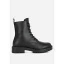 ロンンドンラグ レディース ブーツ シューズ forter faux leather lace up boots Black