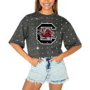 ゲームデイ レディース Tシャツ トップス Women's Gray South Carolina Gamecocks Go Time Rhinestone Crop T-Shirt Gray