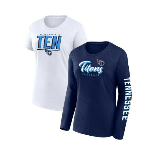 ファナティクス レディース Tシャツ トップス Women's Navy, White Tennessee Titans Two-Pack Combo CheerleaderT-shirt Set Navy, White ファナティクス レディース Tシャツ トップス Women's Navy, White Tennessee Titans Two-Pack Combo CheerleaderT-shirt Set Navy, White
