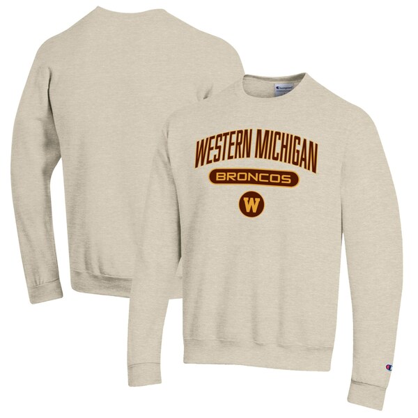 ԥ  ѡåȥ  Western Michigan Broncos Champion Eco Powerblend Crewneck Sweatshirt Heathered Oatmeal