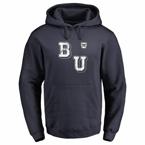 ファナティクス メンズ パーカー・スウェットシャツ アウター Butler Bulldogs Acronym Pullover Hoodie Navy Blue