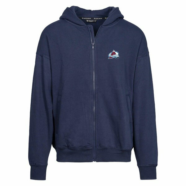 レベルウェア メンズ パーカー・スウェットシャツ アウター Colorado Avalanche Levelwear Uphill Insignia FullZip Hoodie Navy