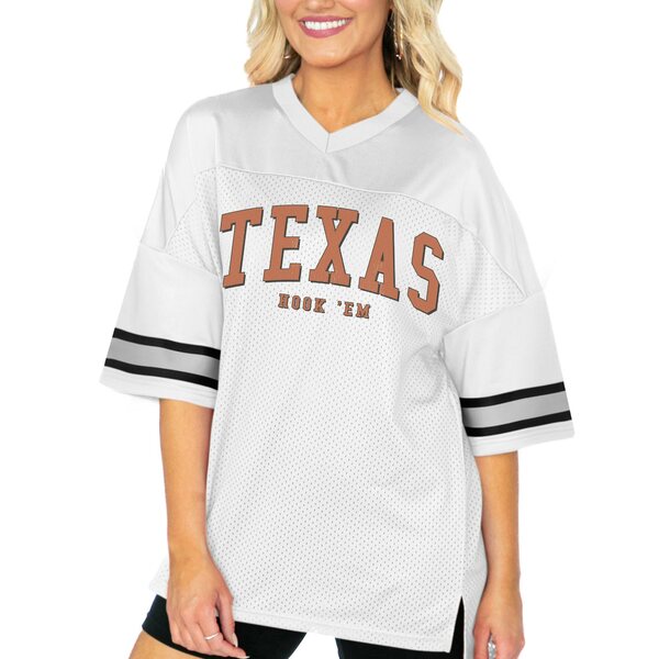 ゲームデイ レディース Tシャツ トップス Texas Longhorns Gameday Couture Women's Option Play Oversized Mesh Fashion Jersey White