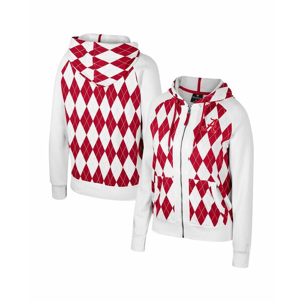 楽天astyコロシアム レディース ジャケット＆ブルゾン アウター Women's White Alabama Crimson Tide The Dealio Argyle Full-Zip Jacket White