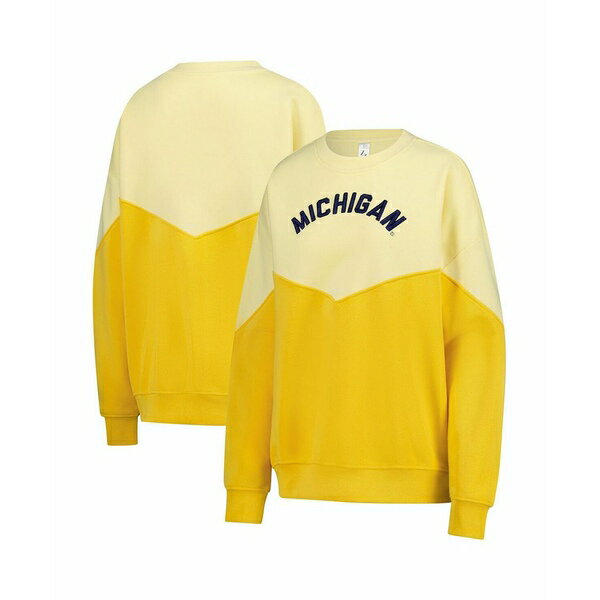 ズーザッツ レディース パーカー・スウェットシャツ アウター Women's Yellow Michigan Wolverines Bestie Oversized Pullover Sweatshirt Yellow