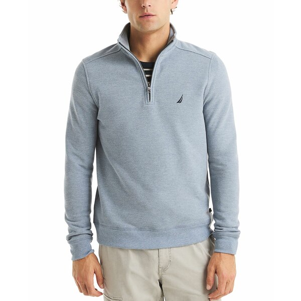 ナウティカ メンズ パーカー・スウェットシャツ アウター Men's Quarter-Zip Fleece Sweatshirt Deep A..