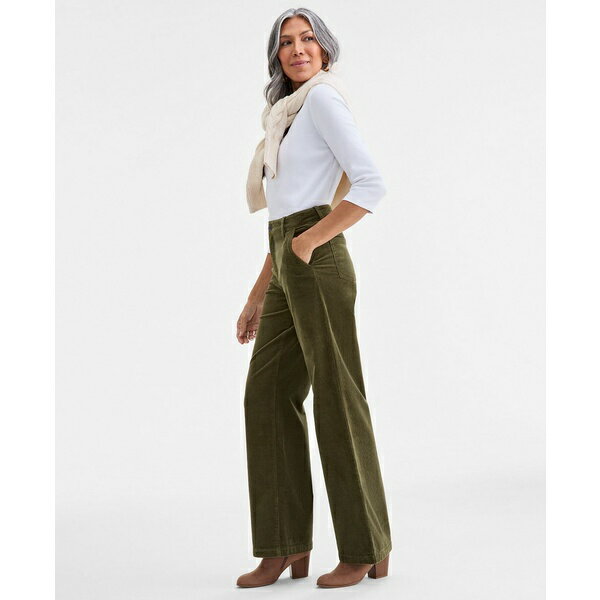スタイルアンドコー レディース カジュアルパンツ ボトムス Petite Mid Rise Wide-Leg Corduroy Pants,..