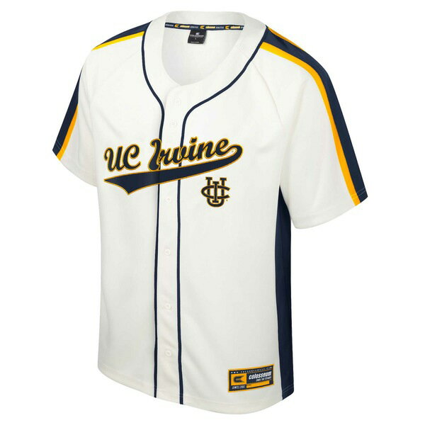 コロシアム メンズ ユニフォーム トップス UC Irvine Anteaters Colosseum Ruth ButtonUp Baseball Jersey Cream