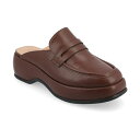 ジャーニーコレクション レディース スリッポン・ローファー シューズ Women's Antonina Platform Mule Loafers Brown