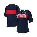 タッチ レディース カットソー トップス Women's Navy, Red Boston Red Sox Lead Off Notch Neck T-shirt Navy, Red