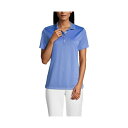 ランズエンド レディース カットソー トップス Women's Short Sleeve Solid Active Polo Tee True blue