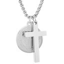 XeB[^C fB[X lbNXE`[J[Ey_ggbv ANZT[ Men's Stainless Steel Cross and St. Benedict Religious 24