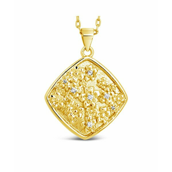 X^[OtH[Go[ fB[X lbNXE`[J[Ey_ggbv ANZT[ Gold-Tone or Silver-Tone Cubic Zirconia Detail Flower Ophelia Pendant Necklace Gold