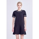 イングリッシュファクトリー レディース ワンピース トップス Women's Knit Contrast Mini Dress Black/white