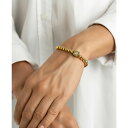 AhjA fB[X uXbgEoOEANbg ANZT[ 14K Gold-Plated Initial Cube Stretch Bracelet Gold- E