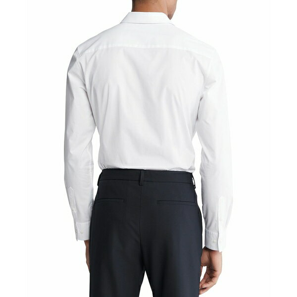 カルバン・クライン カルバンクライン メンズ シャツ トップス Men's Slim Fit Long Sleeve Solid Button-Front Shirt Brilliant White