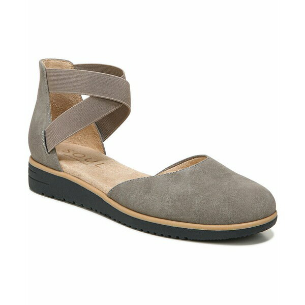 ソウルニュトライザー レディース サンダル シューズ Intro Slip-on Flats Grey Faux Nubuck