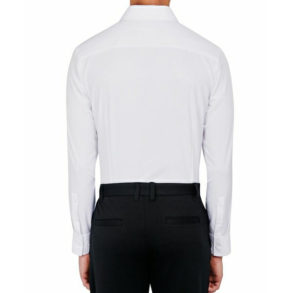 コンストラクト メンズ シャツ トップス Ceremony Men's Solid Performance Stretch Cooling Comfort Dress Shirt White