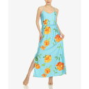ホワイトマーク レディース ワンピース トップス Women's Floral Strap Maxi Dress Blue, Orange