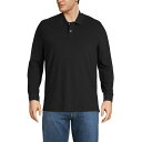 ランズエンド メンズ ポロシャツ トップス Men's Comfort First Long Sleeve Mesh Polo Shirt Black(4)