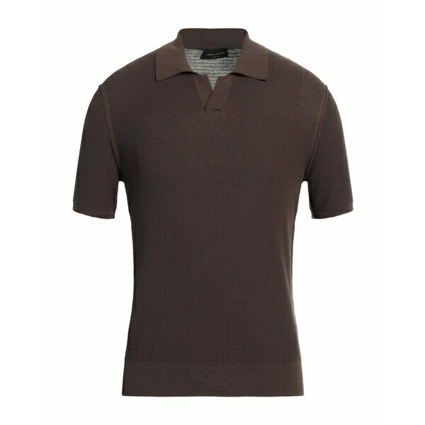【送料無料】 ロベルトコリーナ メンズ Tシャツ トップス Polo shirts Brown