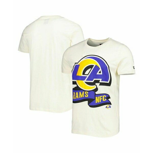 ニューエラ メンズ シャツ トップス Men's Cream Los Angeles Rams Sideline Chrome T-shirt Cream