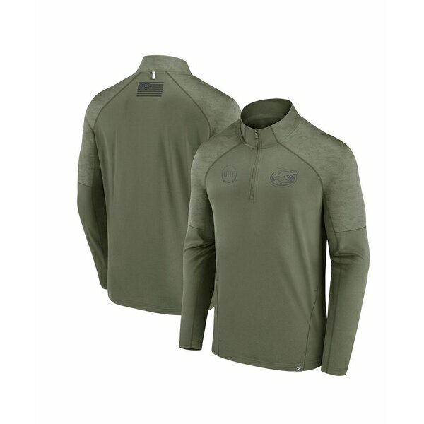 ファナティクス メンズ パーカー・スウェットシャツ アウター Men's Olive Florida Gators OHT Military-Inspired Appreciation Titan Raglan Quarter-Zip Jacket Olive