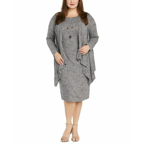 アールアンドエムリチャーズ レディース ワンピース トップス Plus Size 2-Pc. Necklace Jacket Dress Charcoal