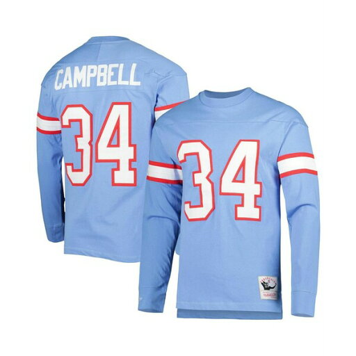 ミッチェル&ネス メンズ シャツ トップス Men's Earl Campbell Light Blue Houston Oilers 1984 Retired Player Name and Number Long Sleeve T-shirt Light Blue ミッチェル&ネス メンズ シャツ トップス Men's Earl Campbell Light Blue Houston Oilers 1984 Retired Player Name and Number Long Sleeve T-shirt Light Blue