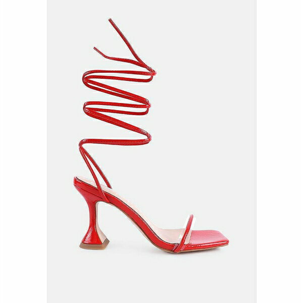 ロンンドンラグ レディース サンダル シューズ Women's Biten Berry Spool Heel Lace Up Sandals Red