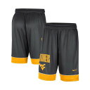 ナイキ メンズ カジュアルパンツ ボトムス Men's Charcoal, Gold West Virginia Mountaineers Fast Break Shorts Charcoal, Gold(4)