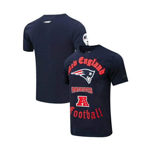 プロスタンダード メンズ シャツ トップス Men's Navy New England Patriots Old English T-shirt Navy