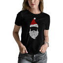 エルエーポップアート レディース Tシャツ トップス Women's Santa Claus Word Art T-shirt Black
